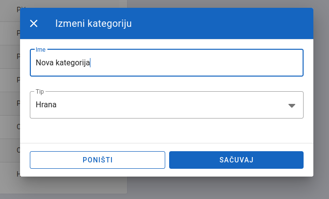Edit category