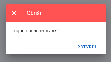 Delete Pricelist