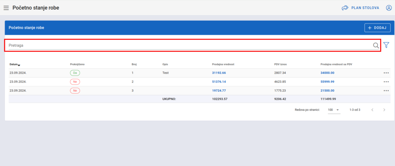Beggining inventories regular filter