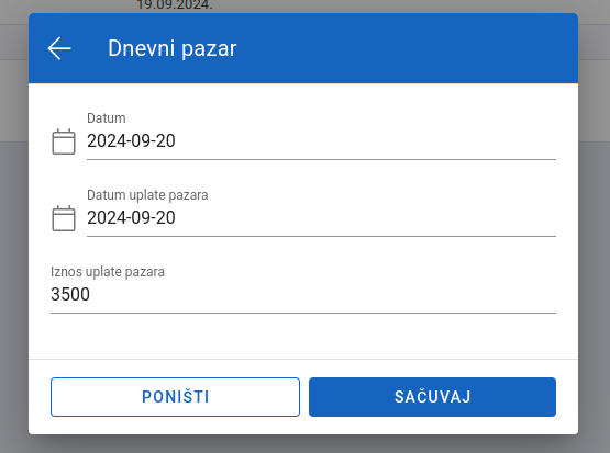 Edit daily cash sales