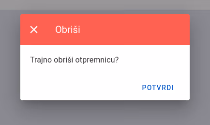 Confirm delete delivery-out