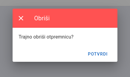Confirm delete delivery-out