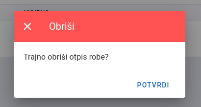 Confirm deleting Write off