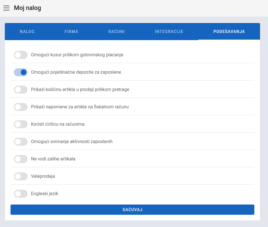 Account settings