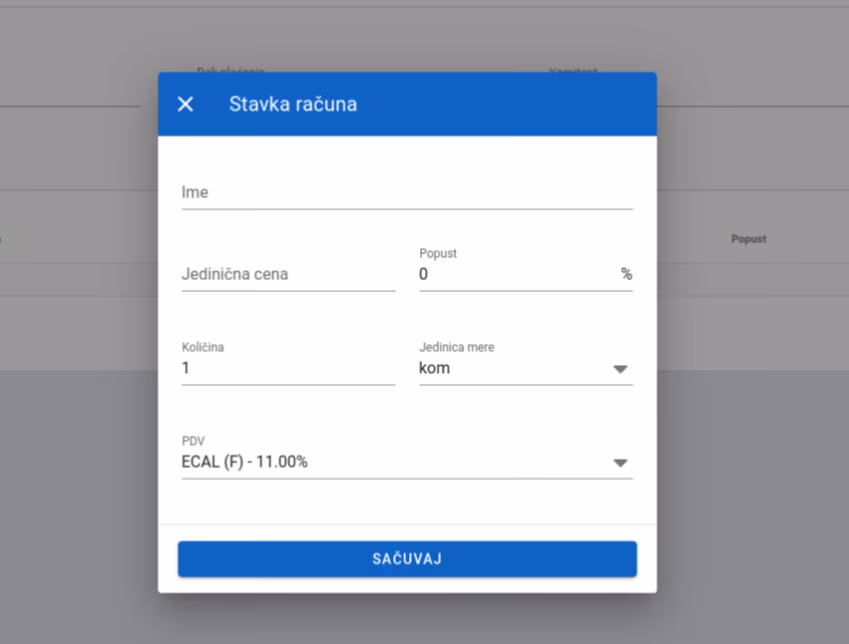 Add receipt items