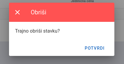 Confirm delete receipt