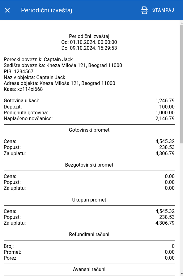 Sales reports 3.2 printing