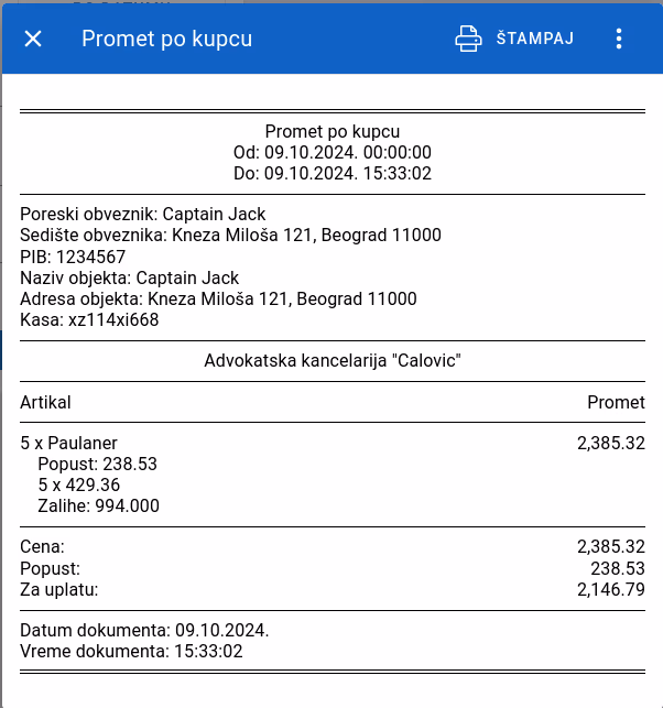 Sales reports 7 printing
