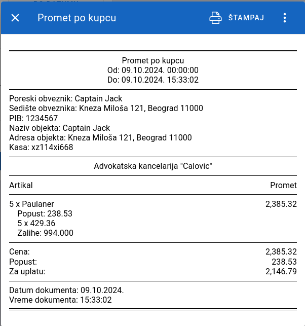 Sales reports 7 printing