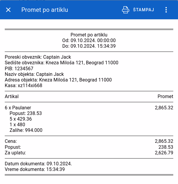 Sales reports 9 printing
