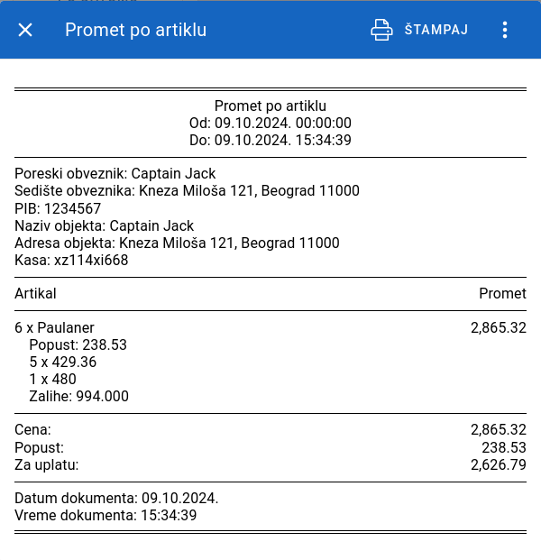 Sales reports 9 printing