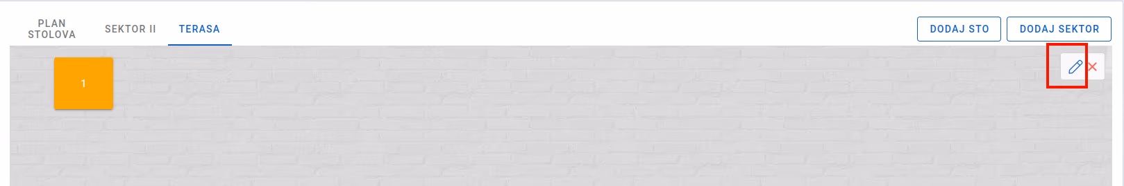 Edit sector button