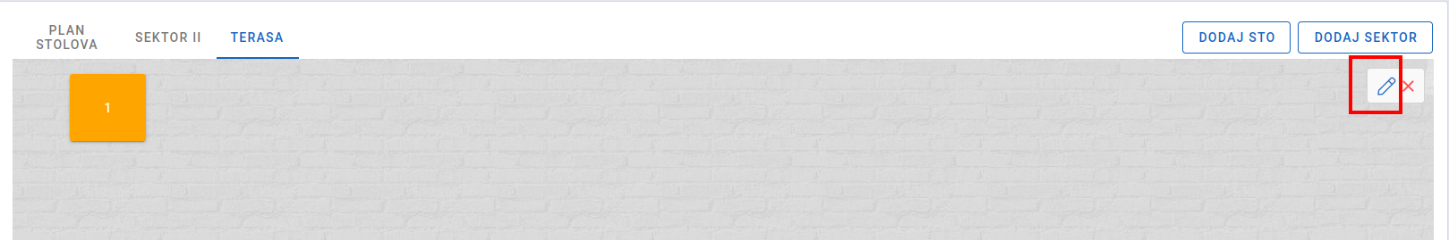 Edit sector button