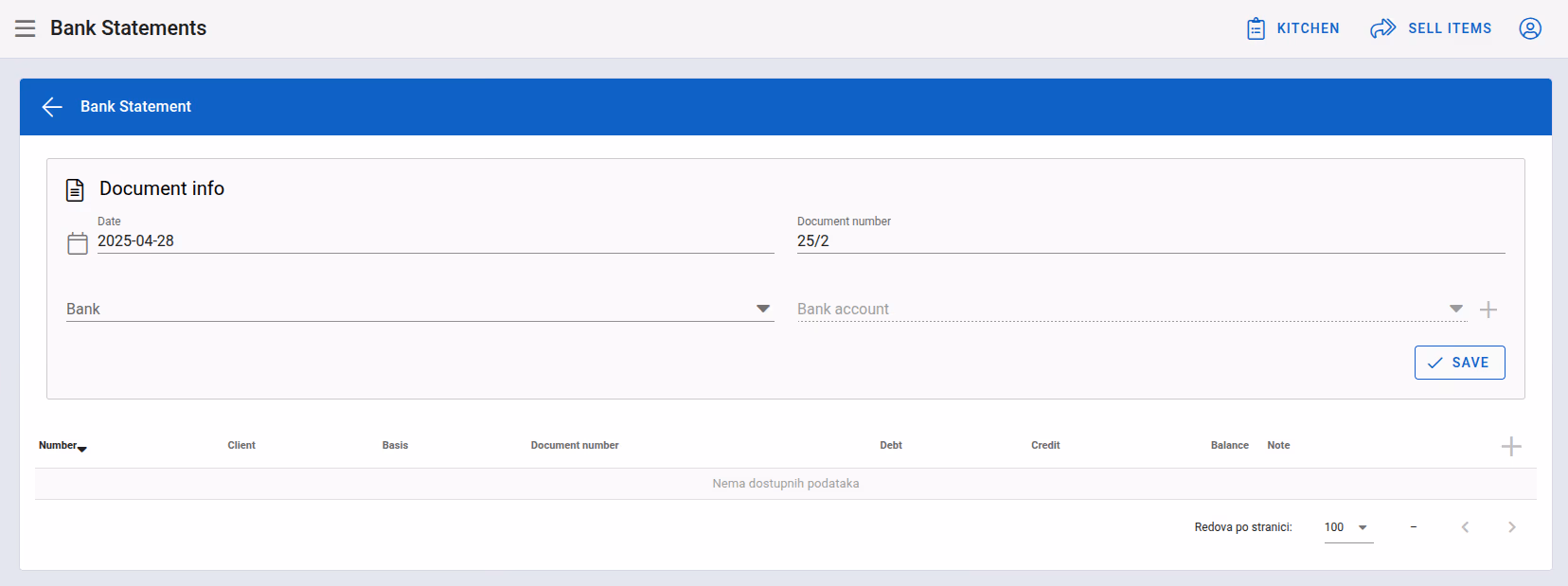 Add bank statement
