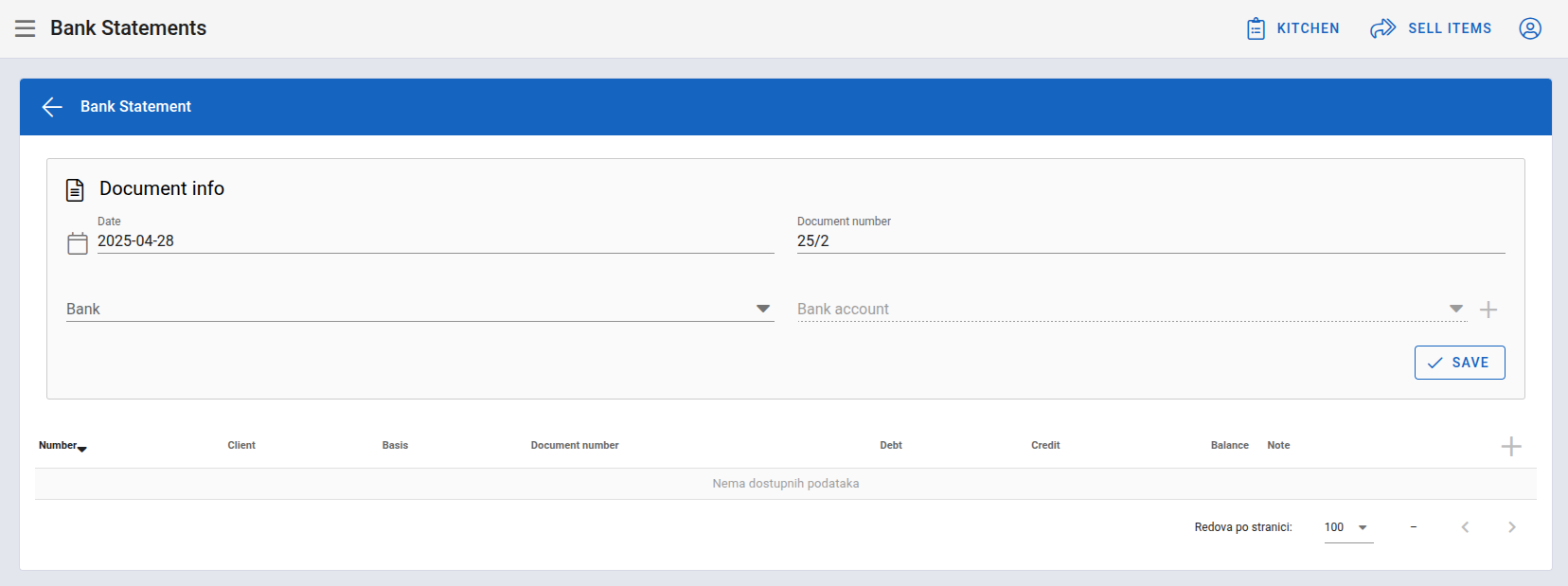 Add bank statement