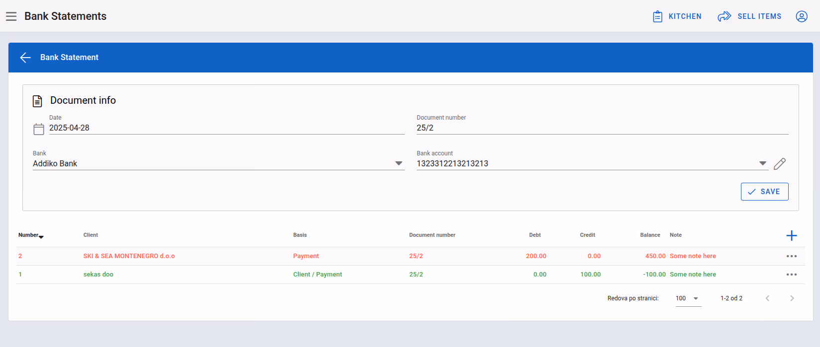 Added bank transactions
