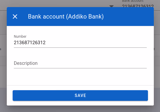 Change bank account