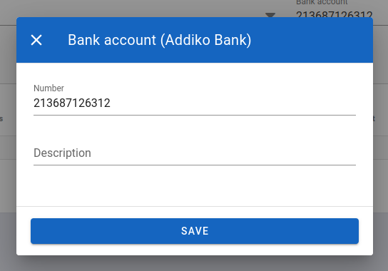 Change bank account