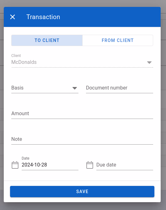 Add transaction