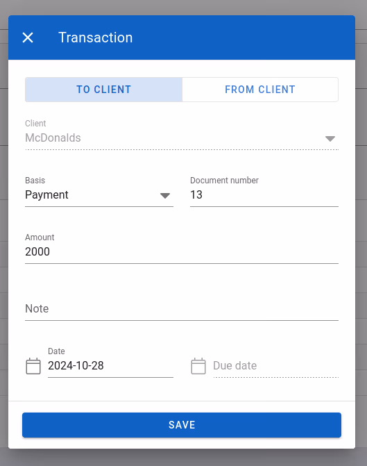 Edit transaction