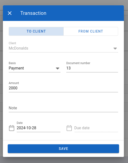 Edit transaction