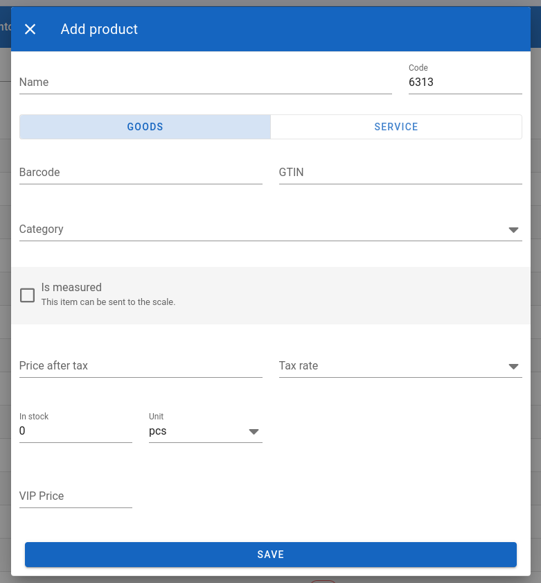 Add inventory form