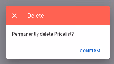 Delete Pricelist