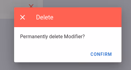Item modifier warning window