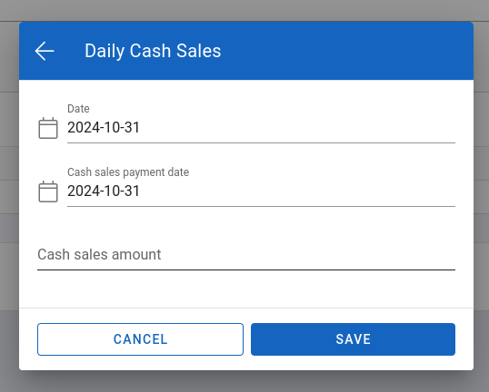 Add daily cash