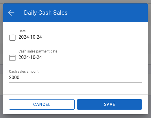 Edit daily cash sales