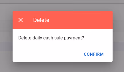 Confirm delete