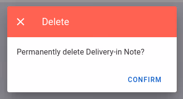 Confirm delete delivery-in