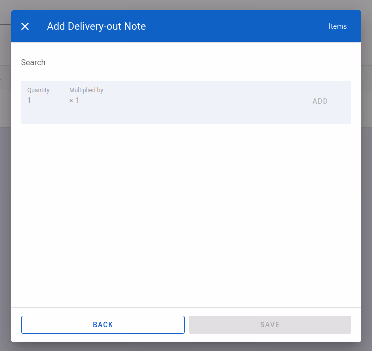 Second part of add delivery-out note-form