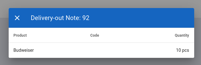 Delivery-out details