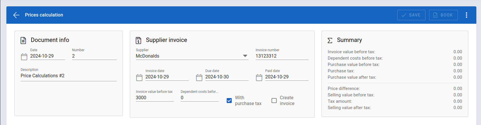 Add price calculation 1