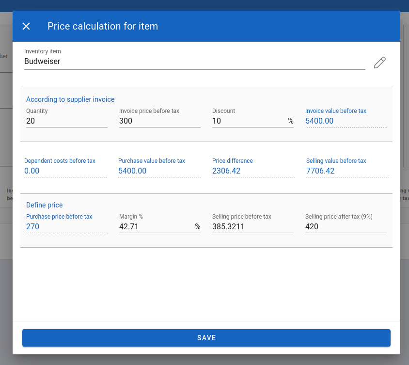 Add price calculation 2 complete
