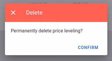 Delete confirmation screen