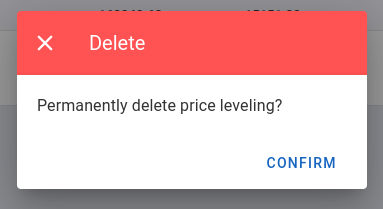 Delete confirmation screen