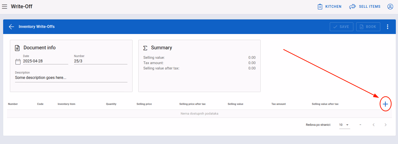 Add items to document icon