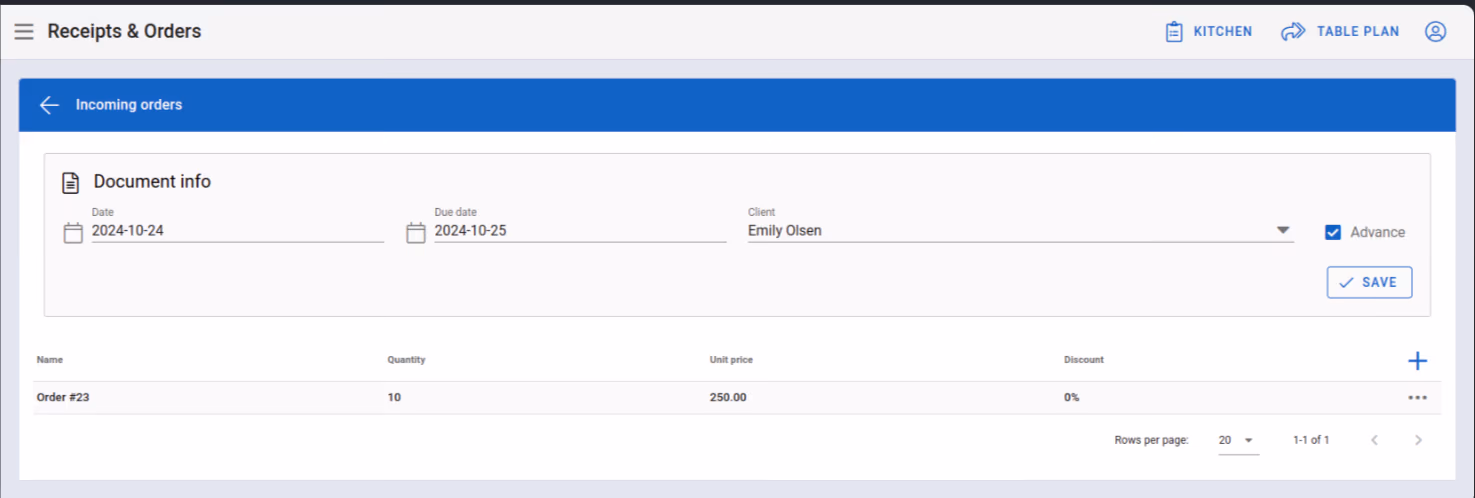 Add order items