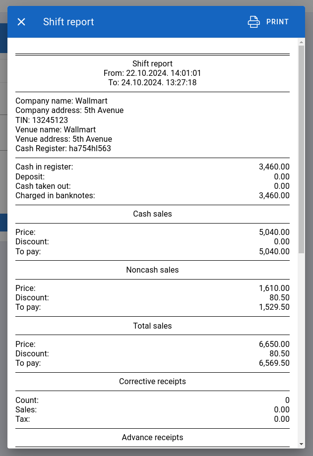 Sales reports 4 printing
