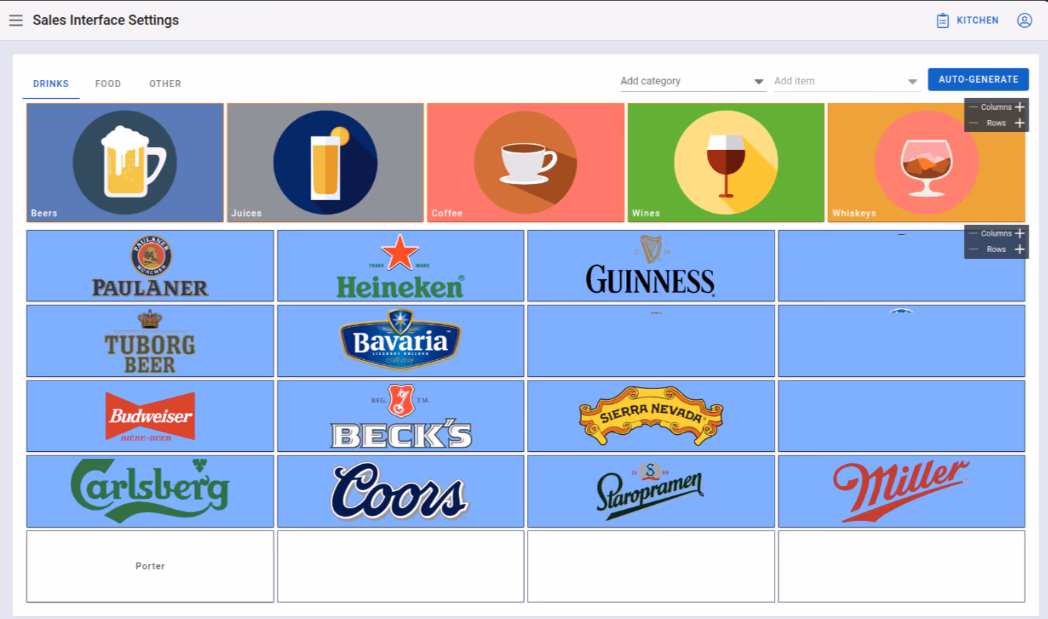 Sale Interface Settings