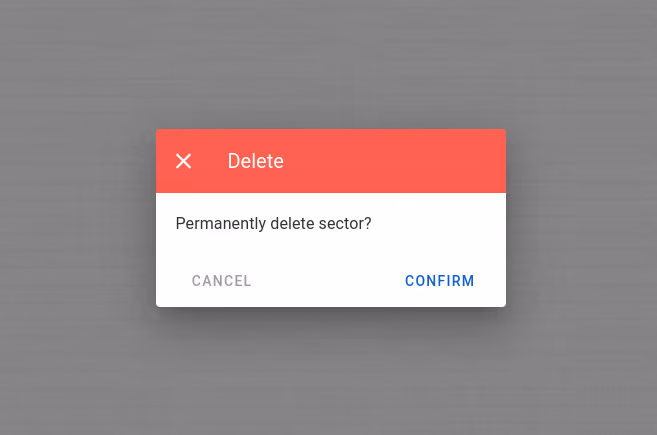Delete sector warning