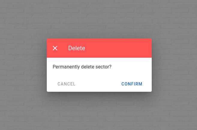 Delete sector warning