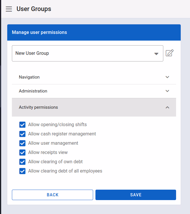 Edit user group
