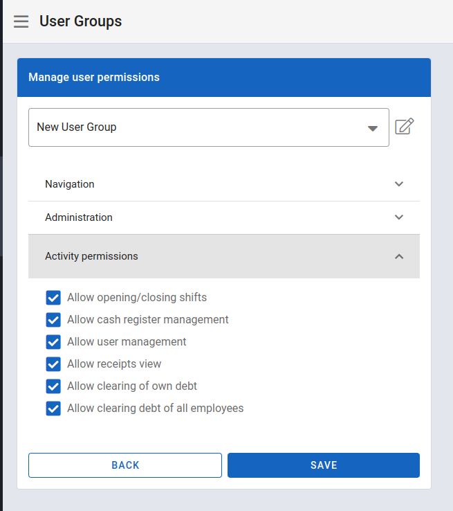 Edit user group