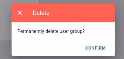 Delete user group warning