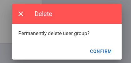 Delete user group warning