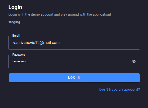 Log in form