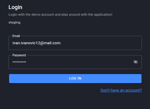Log in form